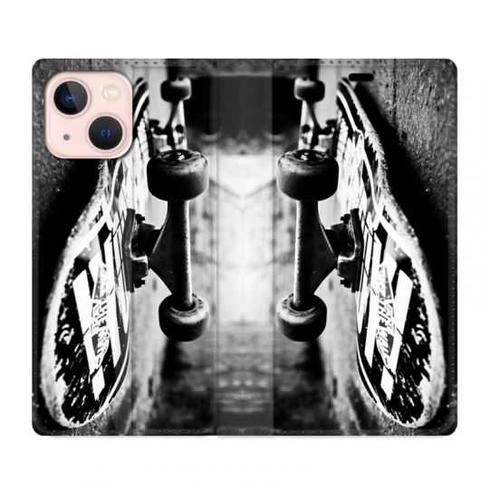 Housse Cuir Portefeuille Pour Iphone 13 Skate Vintage