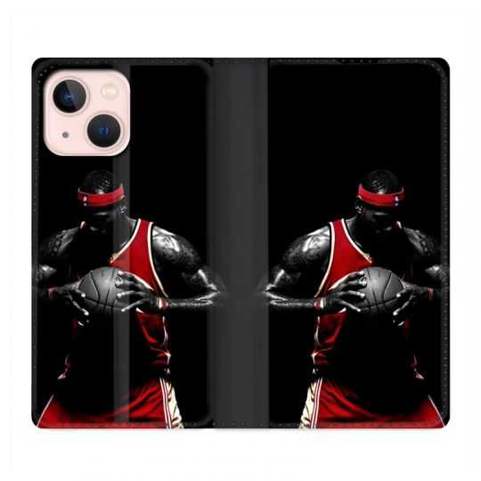 Housse Cuir Portefeuille Pour Iphone 13 Basketeur