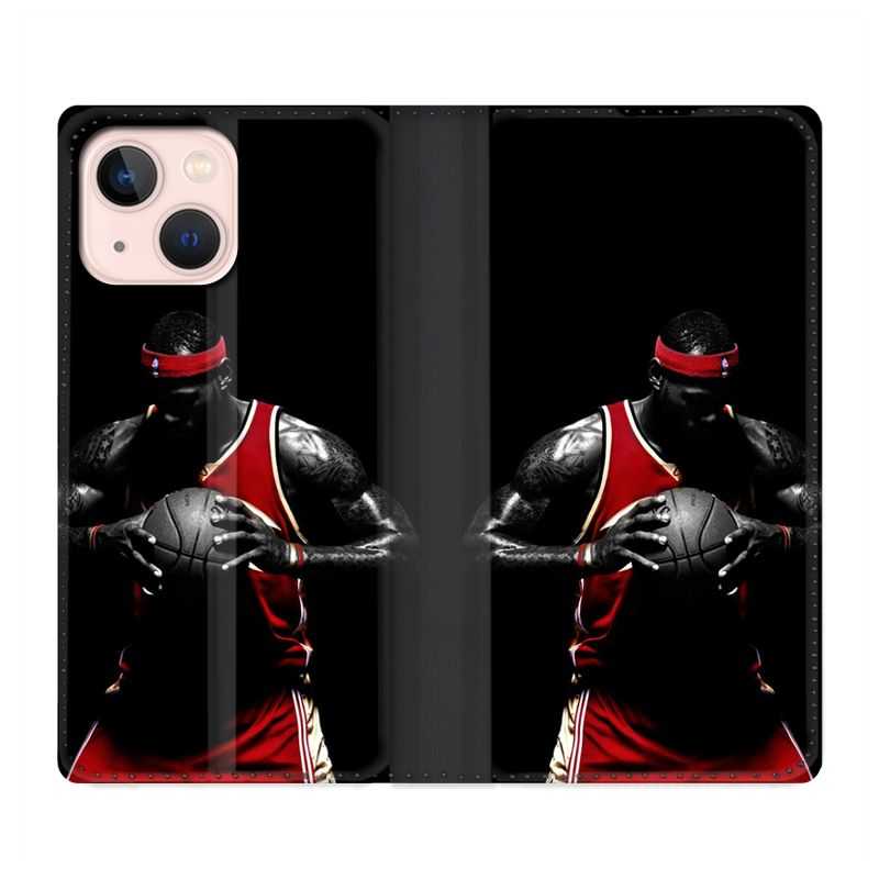 Housse Cuir Portefeuille Pour Iphone 13 Basketeur