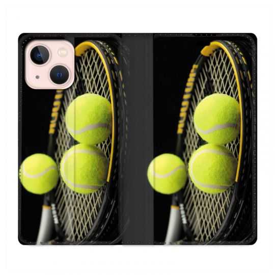 Housse Cuir Portefeuille Pour Iphone 13 Tennis Balls