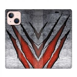 Housse Cuir Portefeuille Pour Iphone 13 Texture Beton