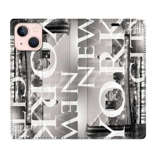 Housse Cuir Portefeuille Pour Iphone 13 Amerique USA New York