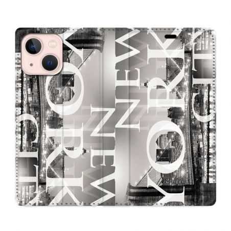 Housse Cuir Portefeuille Pour Iphone 13 Amerique USA New York