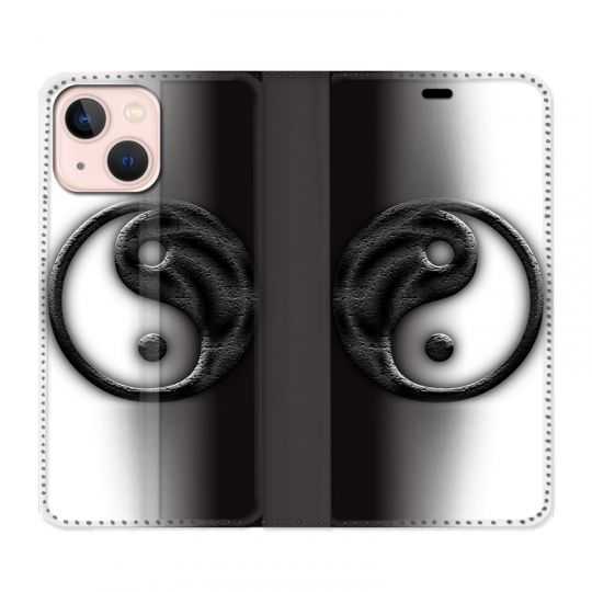 Housse Cuir Portefeuille Pour Iphone 13 Yin Yang 3d
