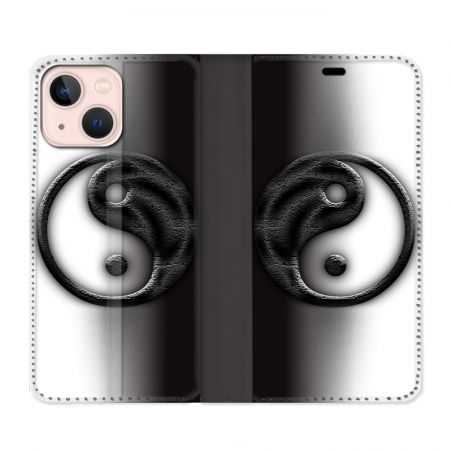 Housse Cuir Portefeuille Pour Iphone 13 Yin Yang 3d