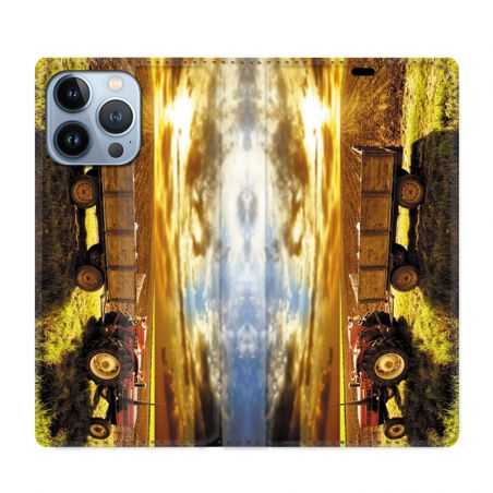 Housse Cuir Portefeuille Pour Iphone 13 Pro Agriculture Tracteur Color