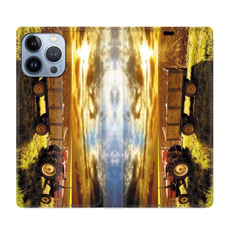 Housse Cuir Portefeuille Pour Iphone 13 Pro Agriculture Tracteur Color