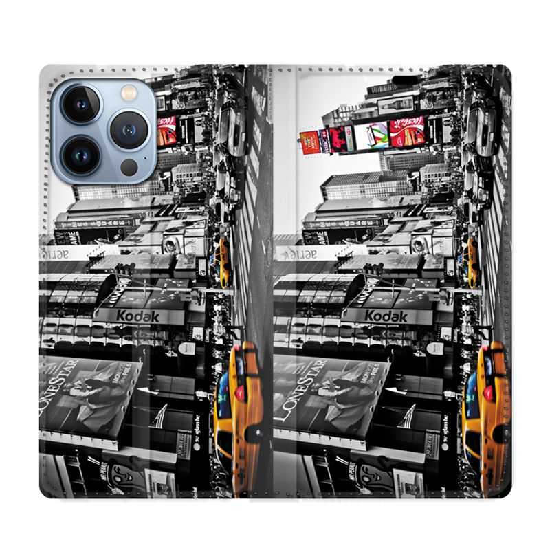 Housse Cuir Portefeuille Pour Iphone 13 Pro Amerique USA New York Taxi