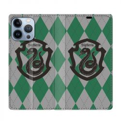 Housse Cuir Portefeuille Pour Iphone 13 Pro WB License Harry Potter Slytherin