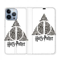 Housse Cuir Portefeuille Pour Iphone 13 Pro WB License Harry Potter Triangle Blanc