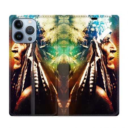 Housse Cuir Portefeuille Pour Iphone 13 Pro Indien