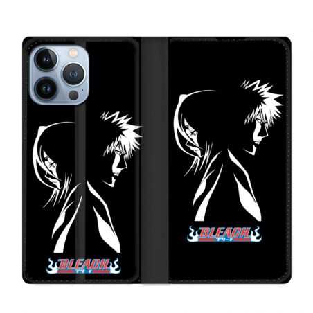 Housse Cuir Portefeuille Pour Iphone 13 Pro Manga Bleach Duo