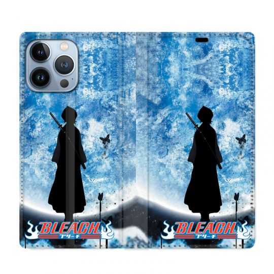 Housse Cuir Portefeuille Pour Iphone 13 Pro Manga Bleach Lune