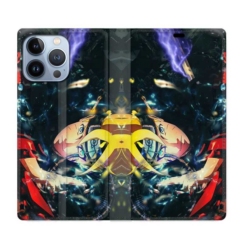 Housse Cuir Portefeuille Pour Iphone 13 Pro Manga Boruto Eclair