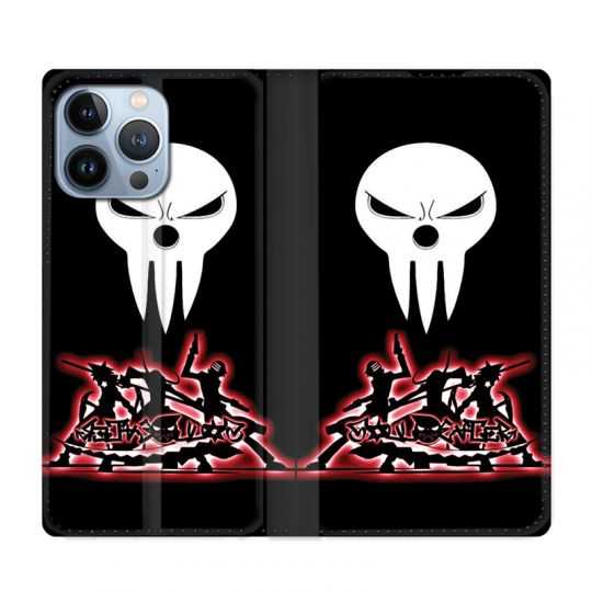 Housse Cuir Portefeuille Pour Iphone 13 Pro Manga Soul Eater Noir