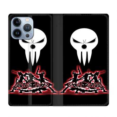 Housse Cuir Portefeuille Pour Iphone 13 Pro Manga Soul Eater Noir
