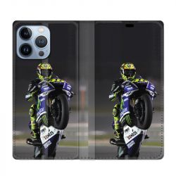 Housse Cuir Portefeuille Pour Iphone 13 Pro Moto Wheeling