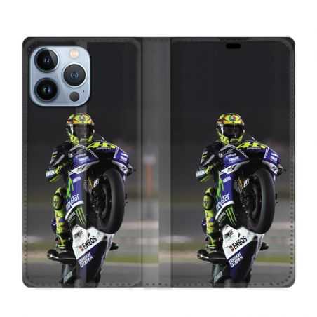Housse Cuir Portefeuille Pour Iphone 13 Pro Moto Wheeling