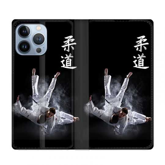 Housse Cuir Portefeuille Pour Iphone 13 Pro Judo Noir