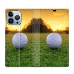 Housse Cuir Portefeuille Pour Iphone 13 Pro Golf Balle