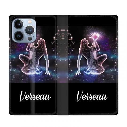 Housse Cuir Portefeuille Pour Iphone 13 Pro Signe Zodiaque 2 Verseau