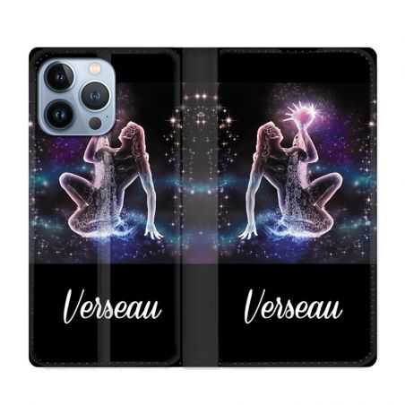 Housse Cuir Portefeuille Pour Iphone 13 Pro Signe Zodiaque 2 Verseau