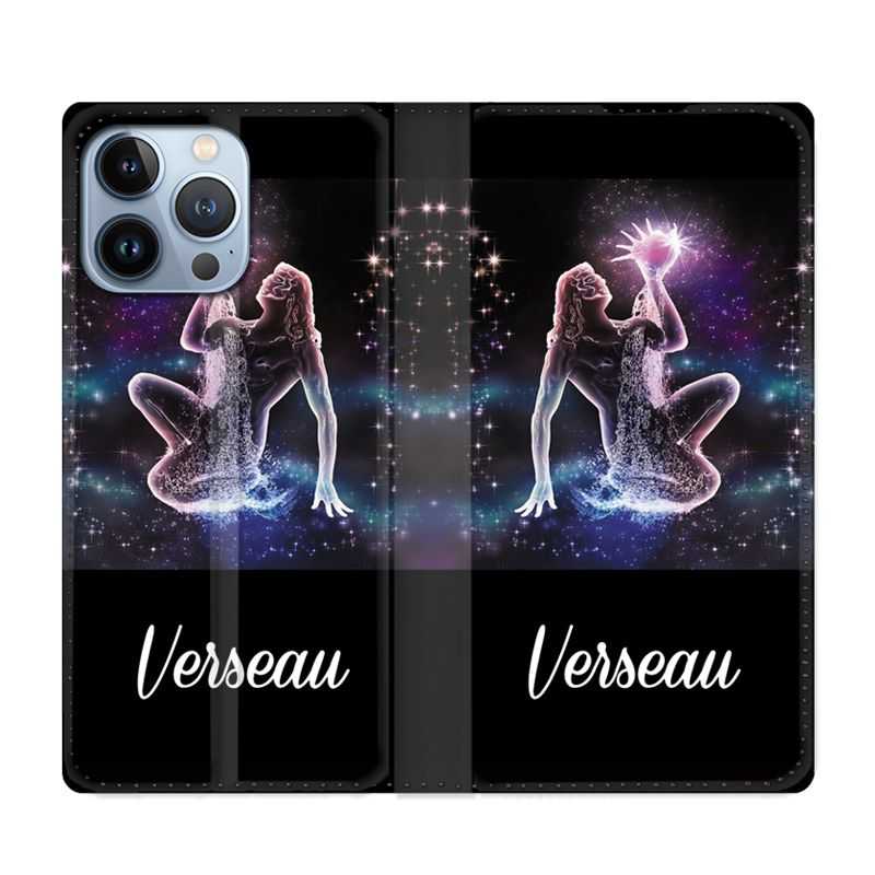 Housse Cuir Portefeuille Pour Iphone 13 Pro Signe Zodiaque 2 Verseau