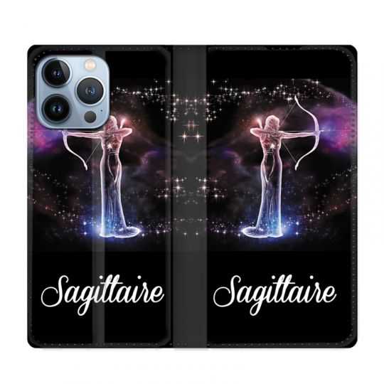 Housse Cuir Portefeuille Pour Iphone 13 Pro Signe Zodiaque 2 Sagittaire