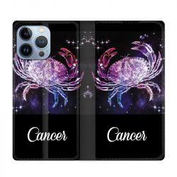Housse Cuir Portefeuille Pour Iphone 13 Pro Signe Zodiaque 2 Cancer