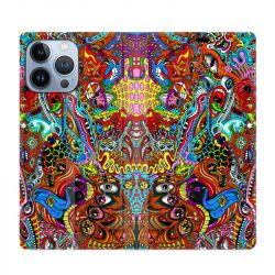Housse Cuir Portefeuille Pour Iphone 13 Pro Psychedelic Yeux
