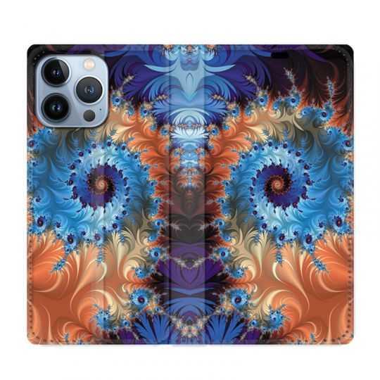 Housse Cuir Portefeuille Pour Iphone 13 Pro Psychedelic Spirale