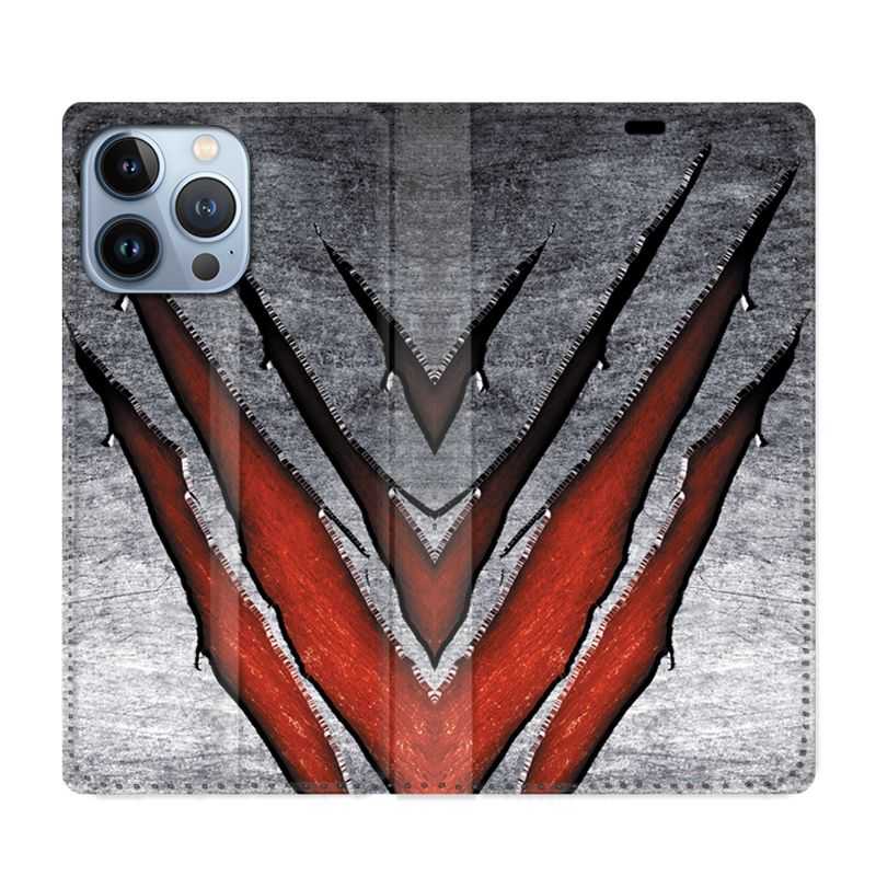 Housse Cuir Portefeuille Pour Iphone 13 Pro Max Texture Beton