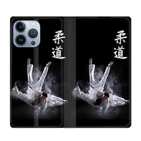 Housse Cuir Portefeuille Pour Iphone 13 Pro Max Judo Noir
