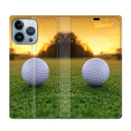 Housse Cuir Portefeuille Pour Iphone 13 Pro Max Golf Balle