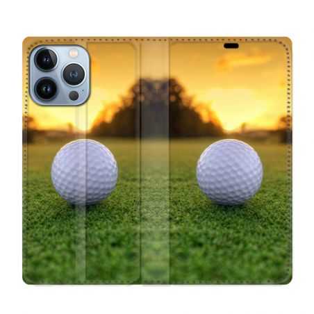 Housse Cuir Portefeuille Pour Iphone 13 Pro Max Golf Balle