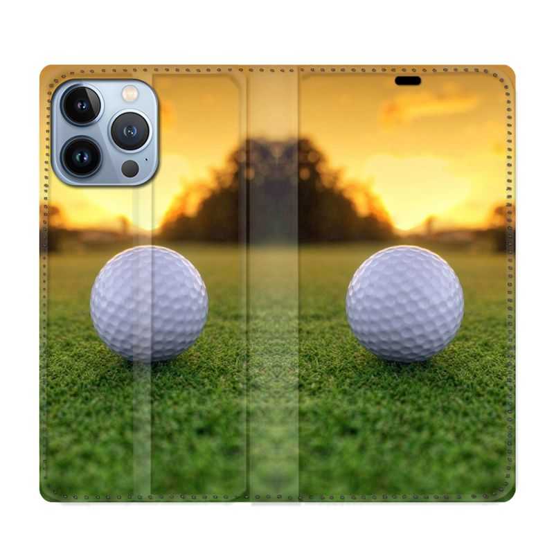 Housse Cuir Portefeuille Pour Iphone 13 Pro Max Golf Balle