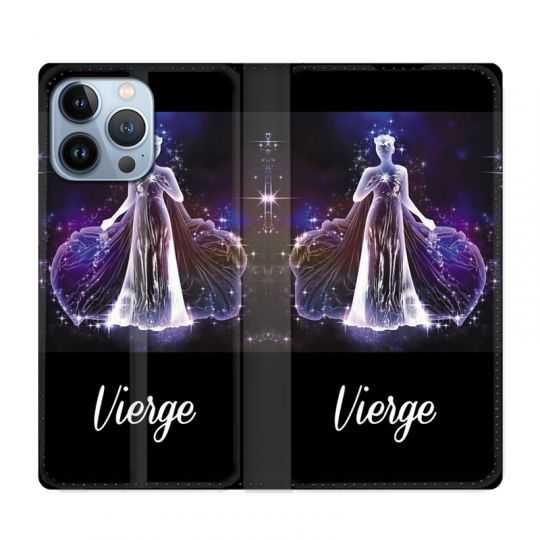 Housse Cuir Portefeuille Pour Iphone 13 Pro Max Signe Zodiaque 2 Vierge