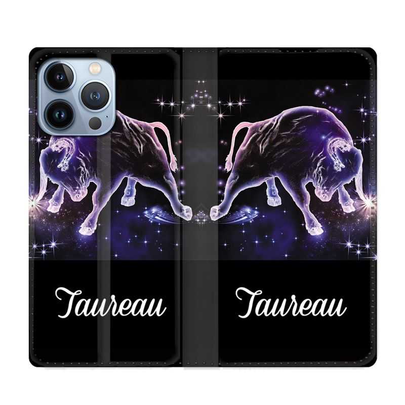 Housse Cuir Portefeuille Pour Iphone 13 Pro Max Signe Zodiaque 2 Taureau