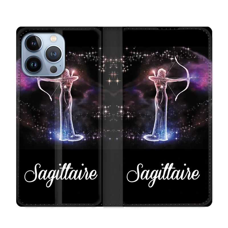 Housse Cuir Portefeuille Pour Iphone 13 Pro Max Signe Zodiaque 2 Sagittaire