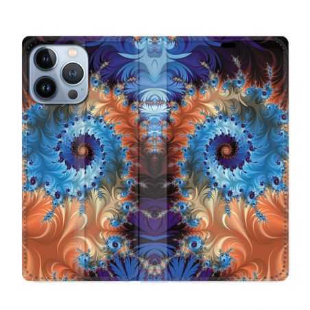 Housse Cuir Portefeuille Pour Iphone 13 Pro Max Psychedelic Spirale