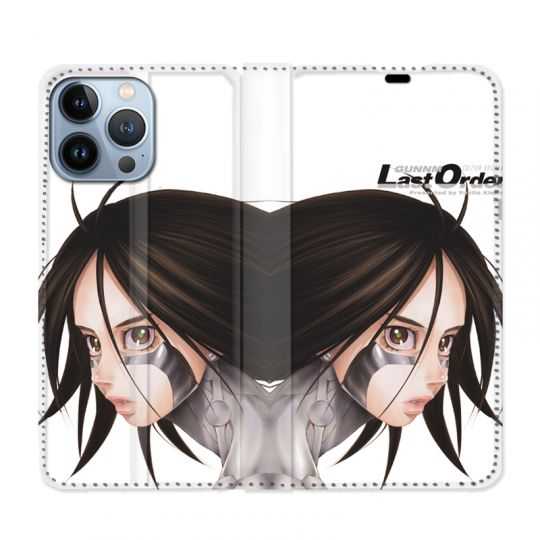 Housse Cuir Portefeuille Pour Iphone 13 Pro Max Manga Gunnm Gally