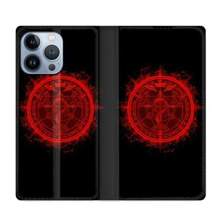 Housse Cuir Portefeuille Pour Iphone 13 Pro Max Manga Fullmetal Alchemist Logo