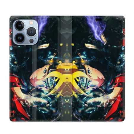 Housse Cuir Portefeuille Pour Iphone 13 Pro Max Manga Boruto Eclair