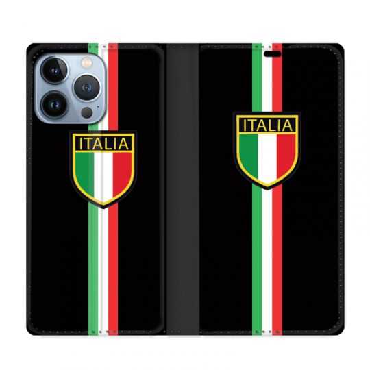 Housse Cuir Portefeuille Pour Iphone 13 Pro Max Italie 3 Noir