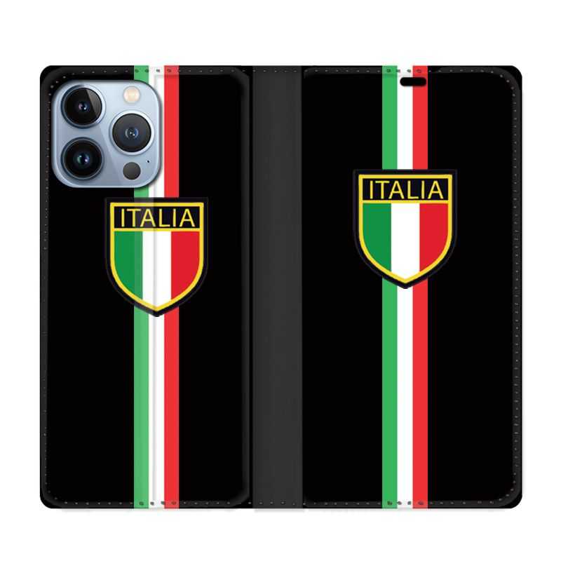 Housse Cuir Portefeuille Pour Iphone 13 Pro Max Italie 3 Noir