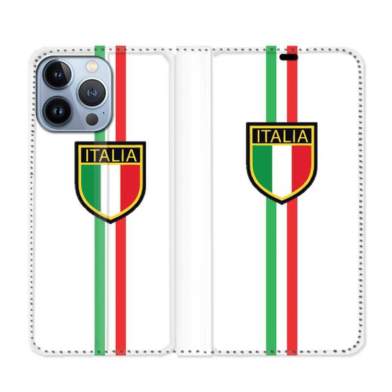 Housse Cuir Portefeuille Pour Iphone 13 Pro Max Italie 3 Blanc