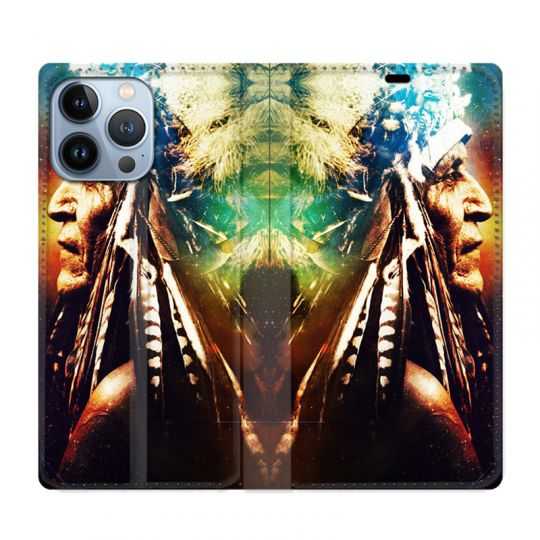 Housse Cuir Portefeuille Pour Iphone 13 Pro Max Indien