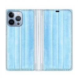 Housse Cuir Portefeuille Pour Iphone 13 Pro Max Humour Masque chirurgical