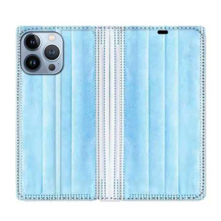 Housse Cuir Portefeuille Pour Iphone 13 Pro Max Humour Masque chirurgical