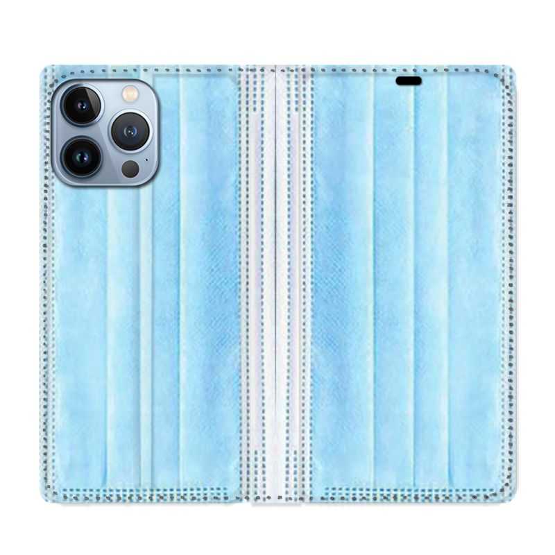 Housse Cuir Portefeuille Pour Iphone 13 Pro Max Humour Masque chirurgical